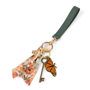 Floral Satin Keychains | Bag Charms, Bag Accessories, Purse Charm, Floral Satin, Floral Keychain 5- Sunny Poppies