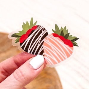 Chocolate Strawberries Sticker 3x2in.