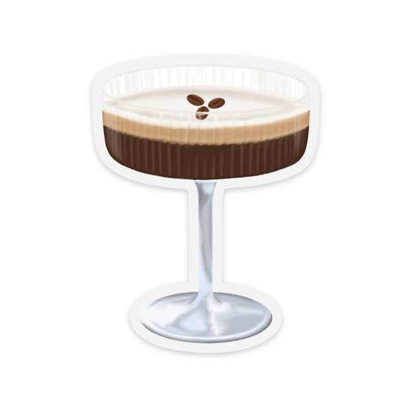 Espresso Martini Cocktail Sticker, 3.1x2.4in.