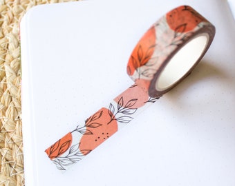 1 Roll Pink Leaves Washi Tape