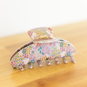 Summer Meadows Claw Clip, Flower Hair Clip, Floral Clip, Hair Accessories, Multicolor Pink Accessories Womens Gift