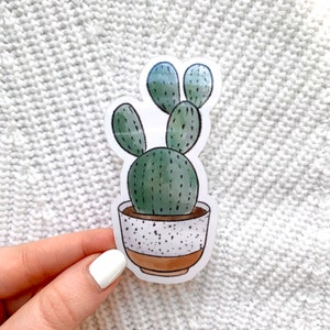 Speckled Planter Cactus Sticker, 3.5x2.75in.