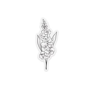 August Birth Month Flower: Gladiolus Sticker,1.5x3.5in. image 2