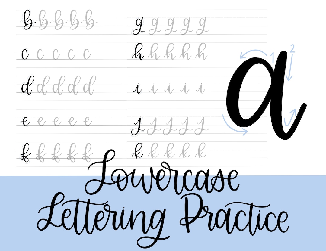 Buy Lowercase Lettering Practice Sheets, Printable Modern Calligraphy  Practice Sheets, Beginner Hand Lettering Guide Digital Download Online in  India