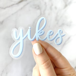 Clear Yikes Sticker, 3x2.5in.