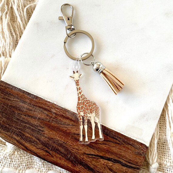 Giraffe Keychain 2.5x1.5 in. Etsy