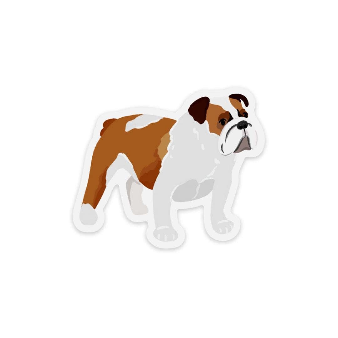 Clear English Bulldog Sticker, 2.82.35in. - Etsy