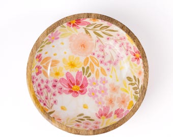 Primrose Petals Mango Wood Bowl