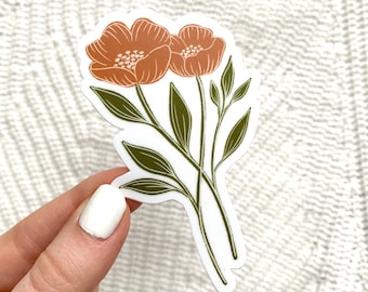 Orange Poppy Sticker 3.25x2in.