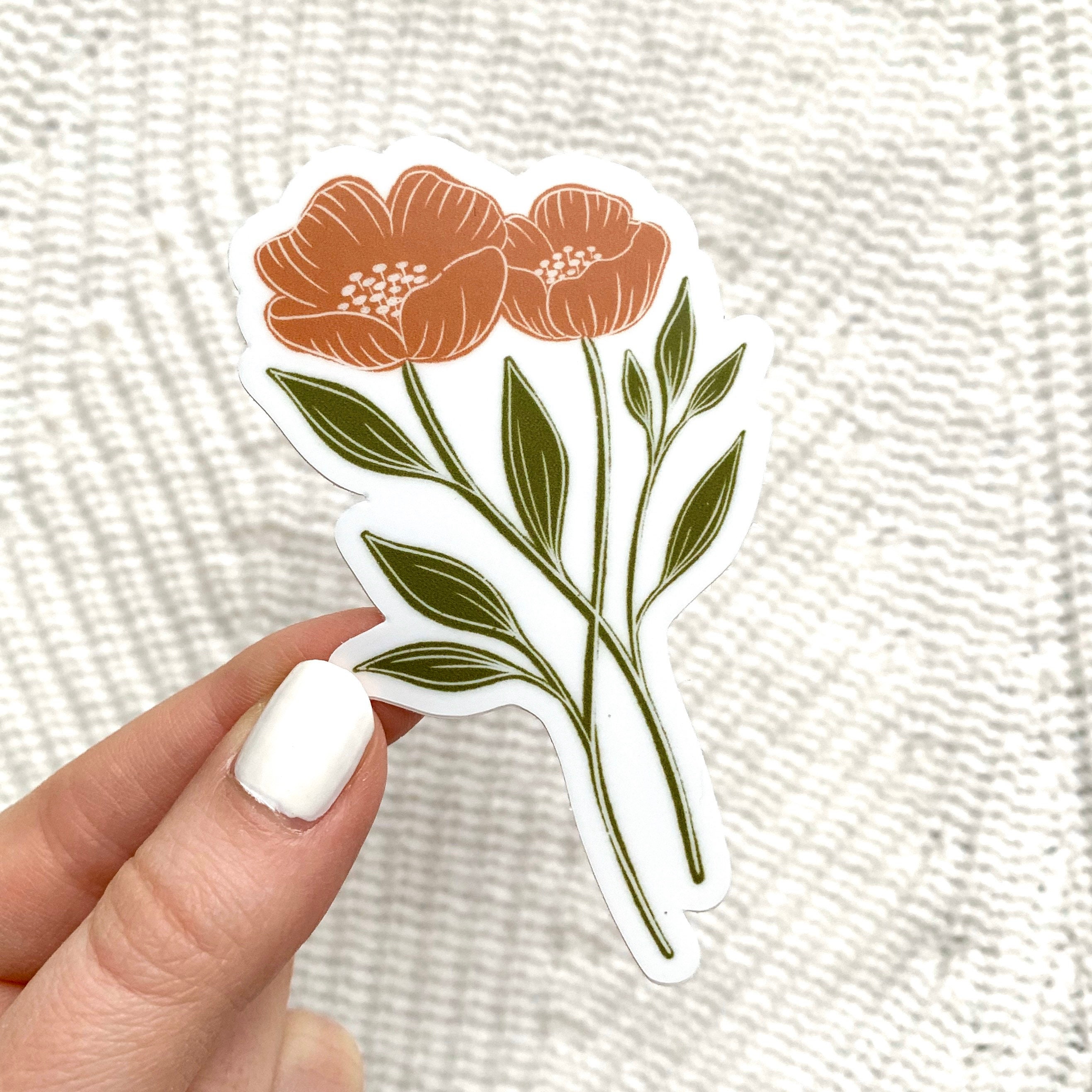 Orange Poppy Sticker 4x2 Po.