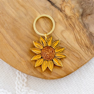 Sunflower Field Metal Keychain, 2x2in.