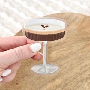 Sticker cocktail martini expresso, 3,1 x 2,4 po.
