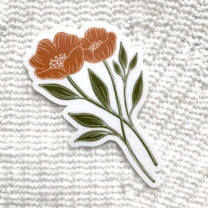 Orange Poppy Sticker 3.25x2in. image 3