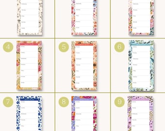 Floral Magnetic Meal Notepad, 8x4in 50 sheets