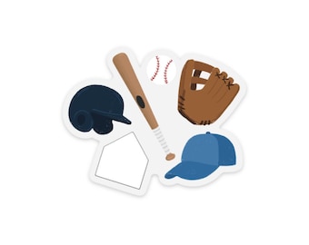 Baseball Illustrations Sticker, 3x3in.