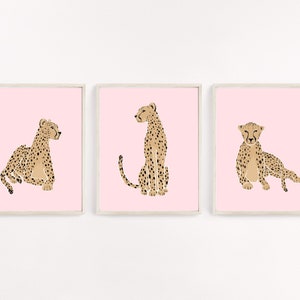 Set of 3 Cheetah Art Prints