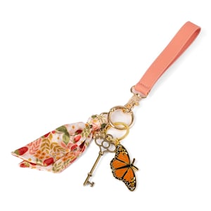 Floral Satin Keychains | Bag Charms, Bag Accessories, Purse Charm, Floral Satin, Floral Keychain 11- Strawberry Patch