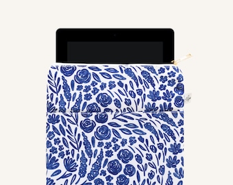 Funda para tableta floral de porcelana