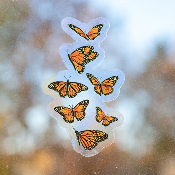 Fliegende Schmetterlinge Sun Catcher Fensteraufkleber, 10x15 cm. - .de