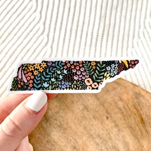 Tennessee Floral State Sticker 3.5x1in.