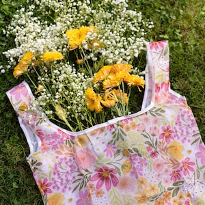 Primrose Petals Reusable Bag, Grocery Bag, Foldable Bag, Grocery Tote, Shopping Bag, eco-friendly, Foldable Pouch, Farmers Market Bag