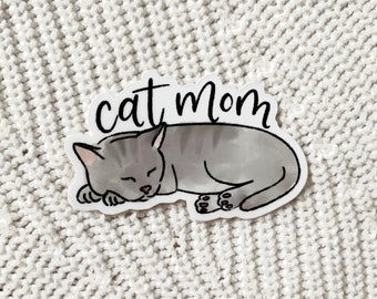 Cat Mom Sticker, 2x3in.