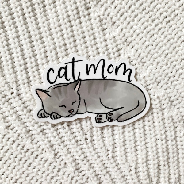 Cat Mom Sticker, 2x3in.