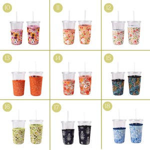 Custodia per bevande floreale, custodia per caffè freddo, custodia per bevande, regalo alla moda, refrigeratore per bevande fredde, custodia termica per bevande immagine 3