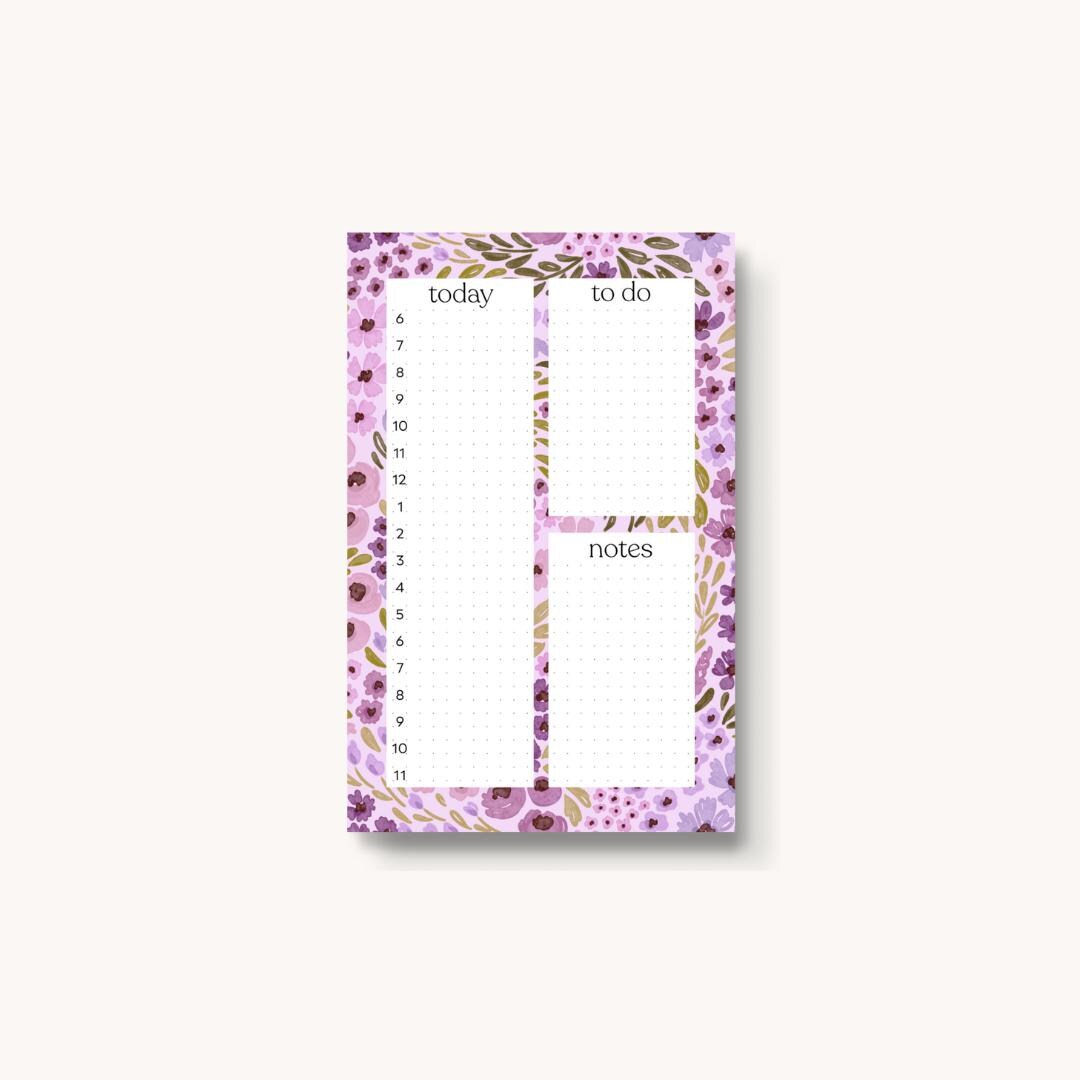 Lilac Floral Daily Planner Notepad, 8.5x5.5 In. - Etsy