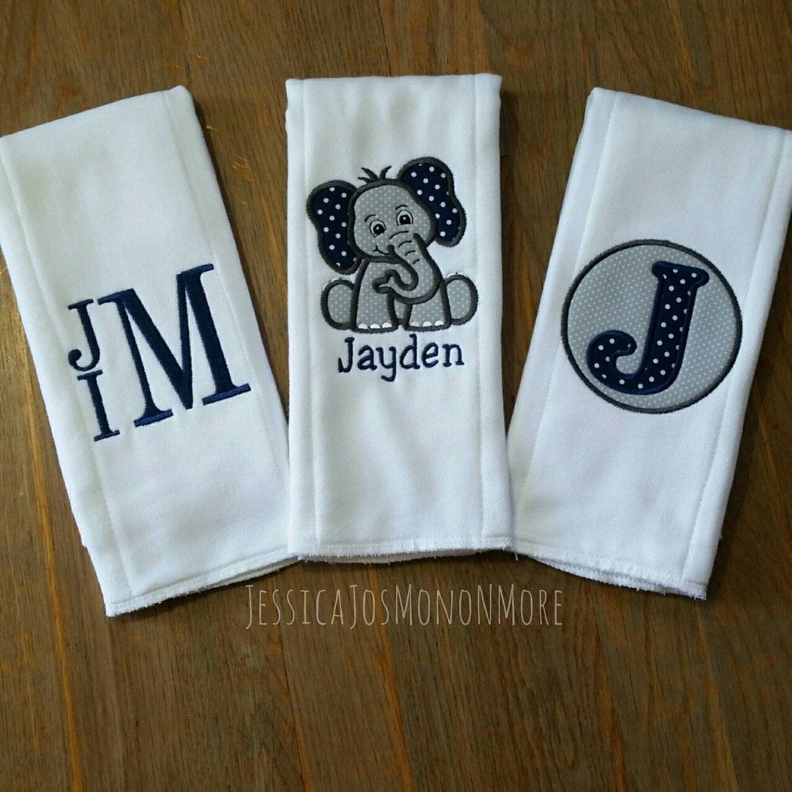 Personalized Burp Cloth Set Personalized Baby Boy Elephant Etsy