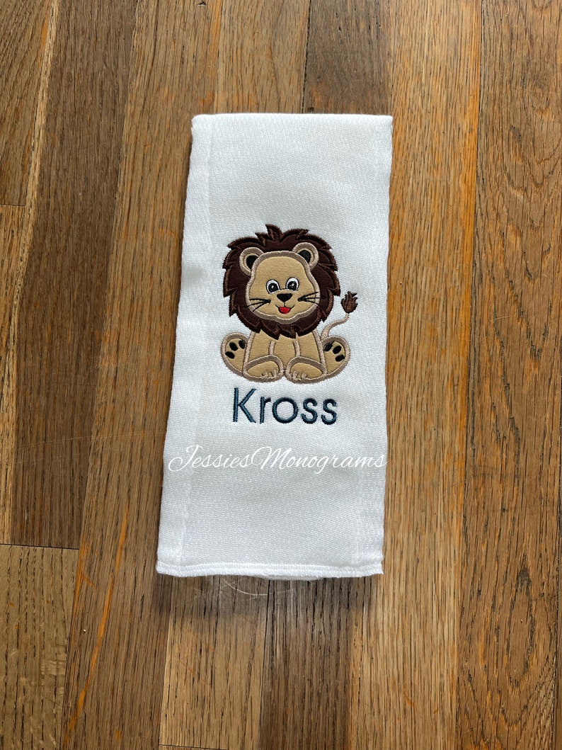 Baby Lion Burp Cloth Setboy Burp Cloth Setpersonalized Burp Etsy