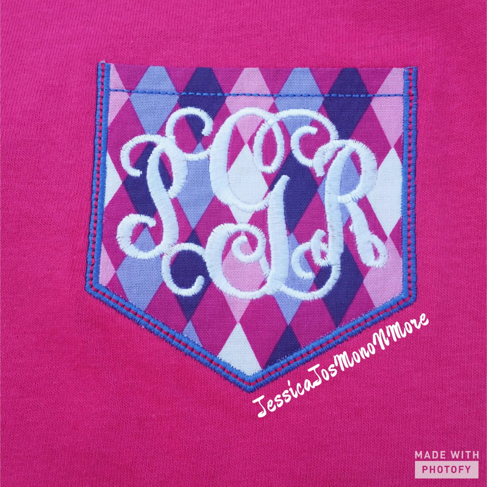 Monogram Pocket Tshirtmonogram Faux Pocket Monogram Faux Etsy