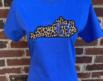 Cheetah Kentucky State Pride Shirt, Royal Blue Unisex Tee