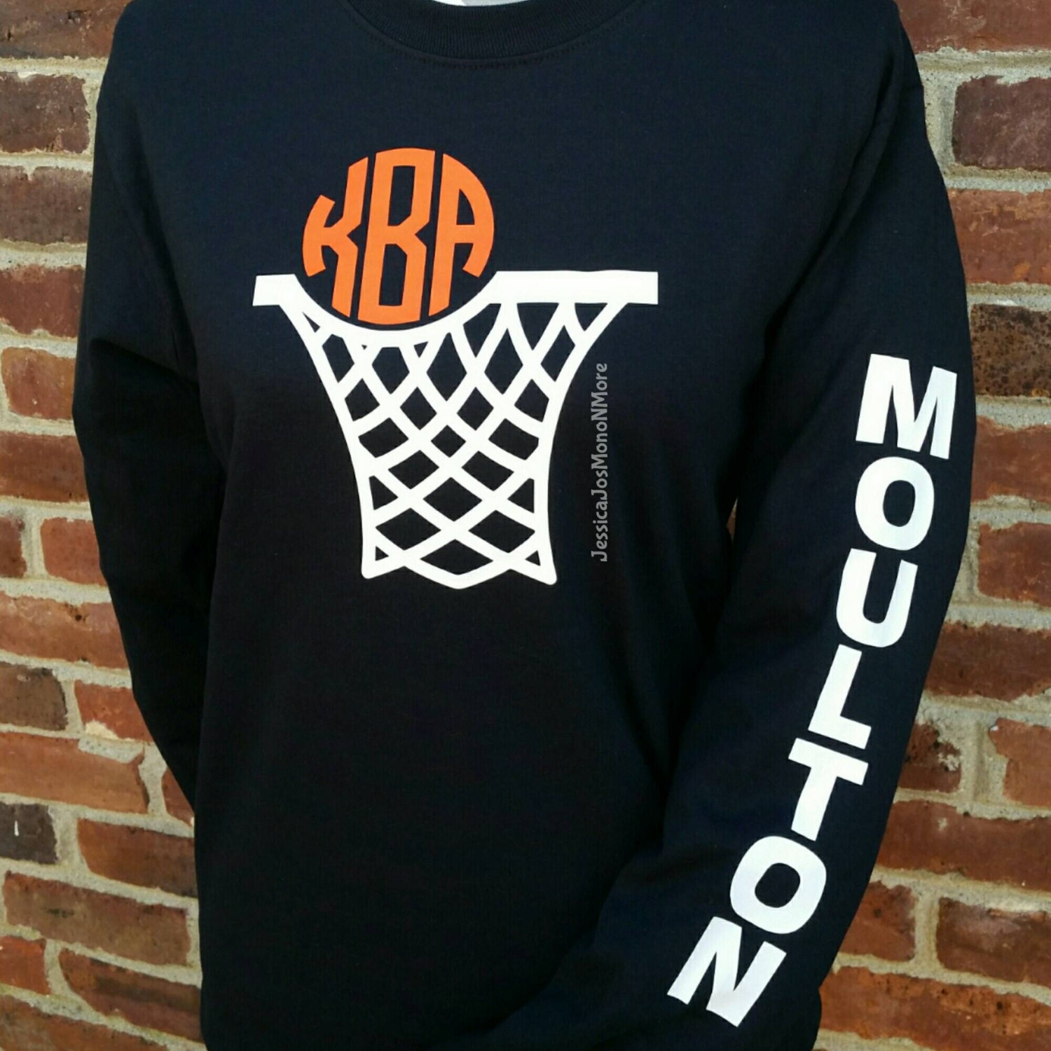 Long Sleeve Monogram Basketball Shirt-Basketball | Etsy