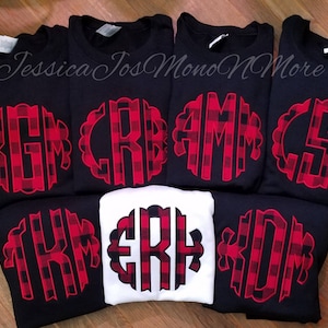 Monogrammed Sweatshirt-Monogram Sweatshirt-Buffalo Plaid Monogram-Buffalo Plaid- Monograms-Youth and Adult