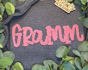 Sweat-shirt Gramm, sweat pelucheux, motif fil chenille, unisexe