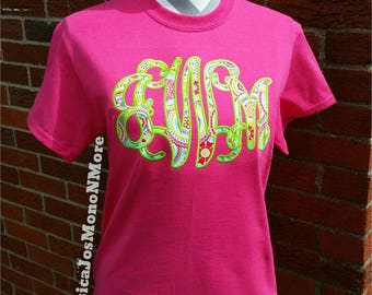 Chemise à monogramme vigne, initiales personnalisées, t-shirt adulte unisexe