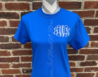 Chemise à manches courtes à monogramme, cadeau personnalisé pour elle