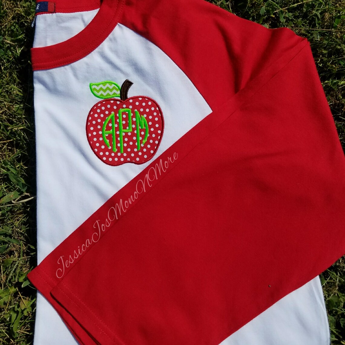 Monogram Teacher Shirtapple Shirtpersonalized Shirtmonogram Etsy