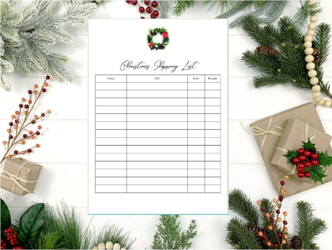 Lista de compras navideñas imprimible - Etsy México