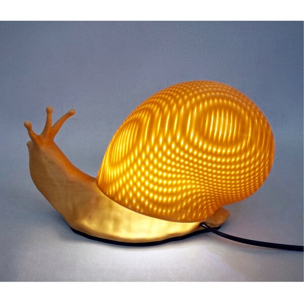 3D Printed Golden Snail Lamp