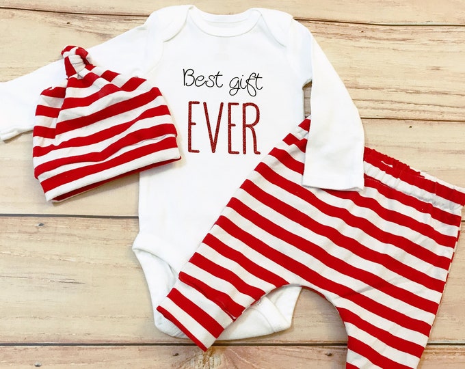 Best Gift Ever Christmas Set Baby Christmas Outfit First Etsy