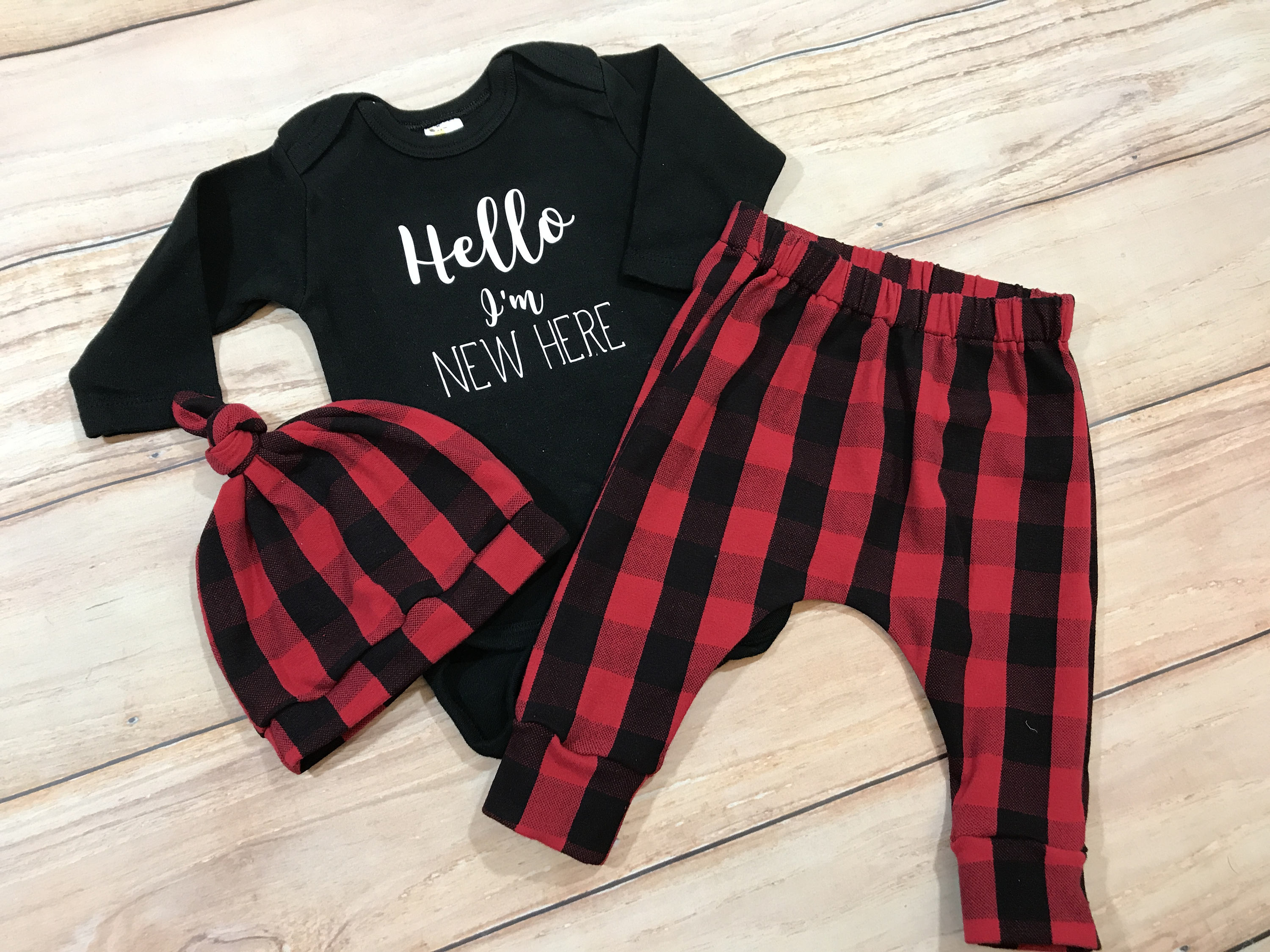 buffalo plaid coming home outfit