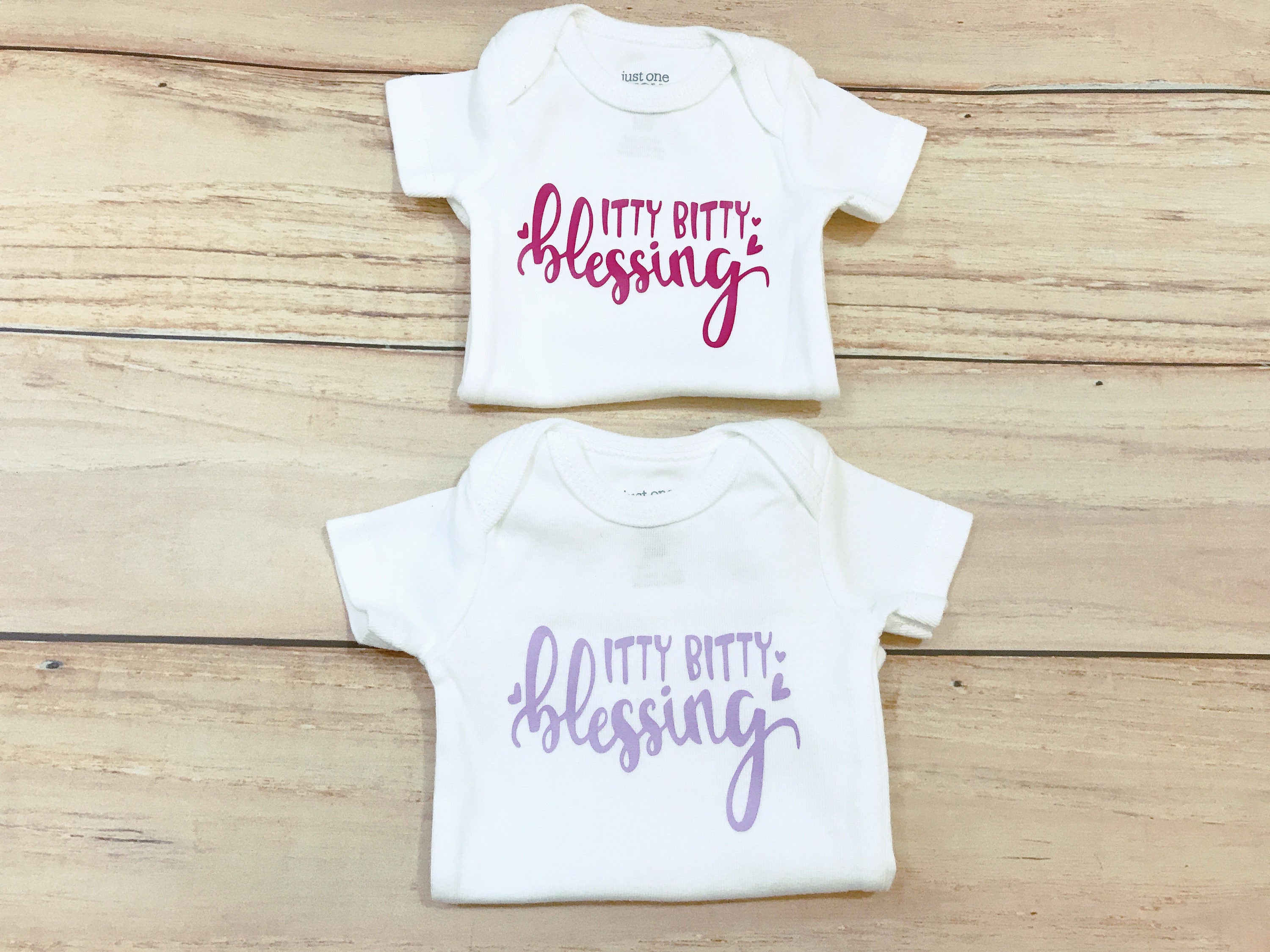 Itty Bitty Blessing Bodysuits Twin Girl Coming Home Baby Etsy