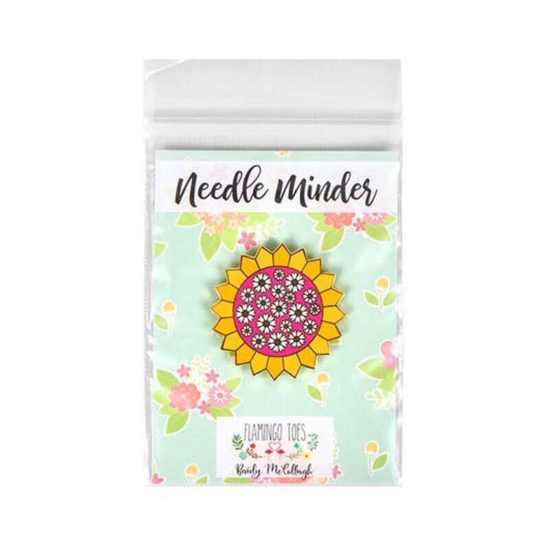 Sunny Daisy Dresden Needle Minder Sunflower Enamel Needle Minder Beverly McCullough Flamingo Toes