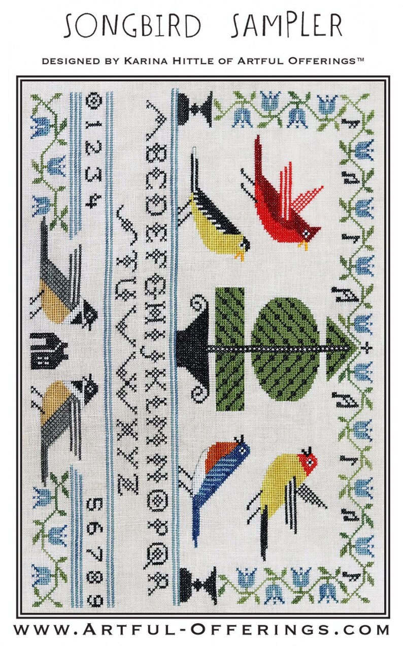 Songbird Sampler Cross Stitch Pattern Artful Offerings Etsy