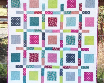 Boxed Up Quilt Pattern - Cluck Cluck Sew - Fat Quarter Friendly - Layer Cake Friendly - 4 Sizes