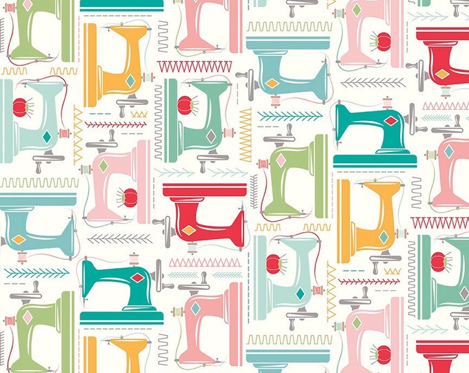 My Happy Place Fabric by the Half Yard Sewing Machines Etsy