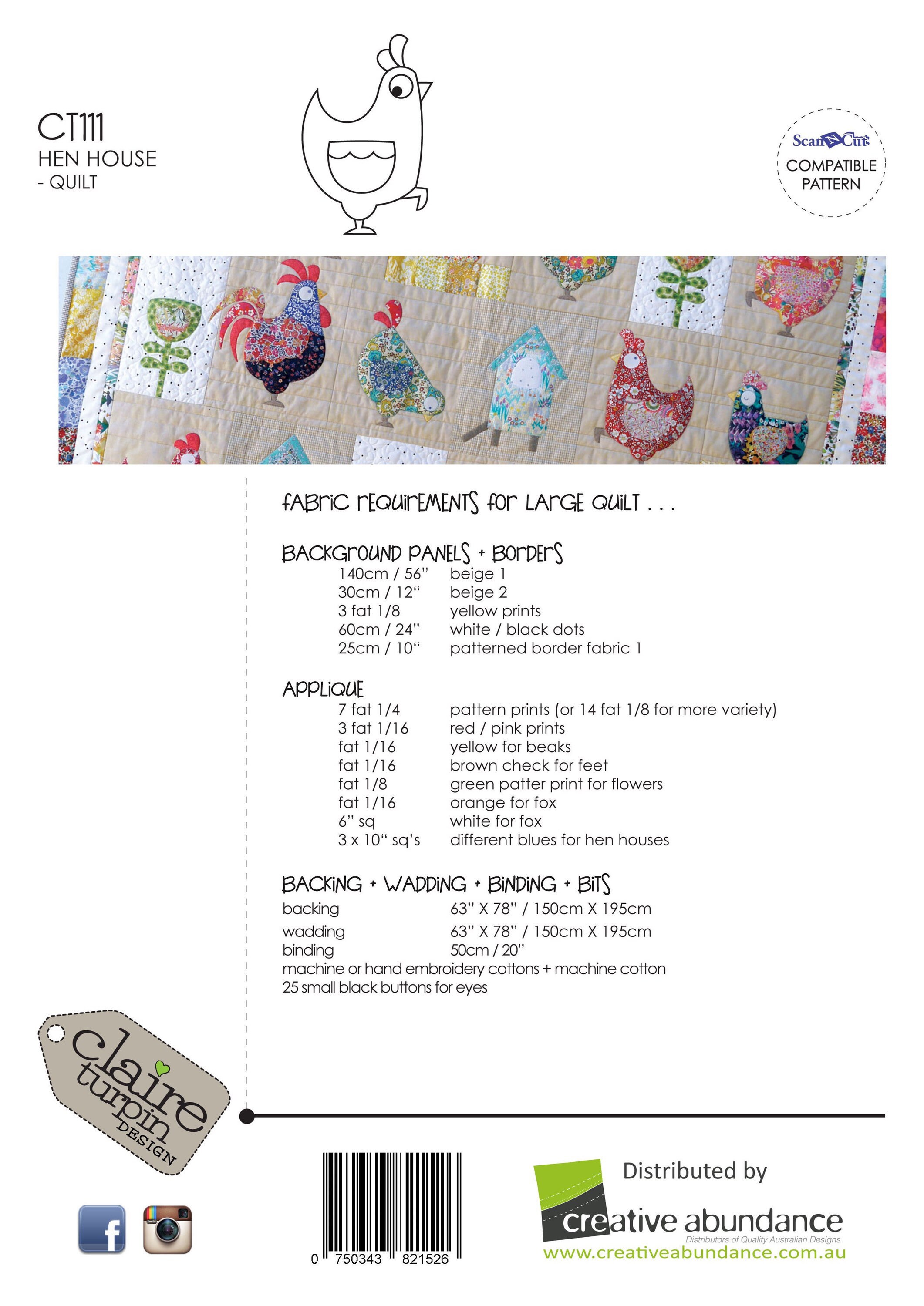 Hen House Quilt Pattern Claire Turpin Creative Abundance Etsy