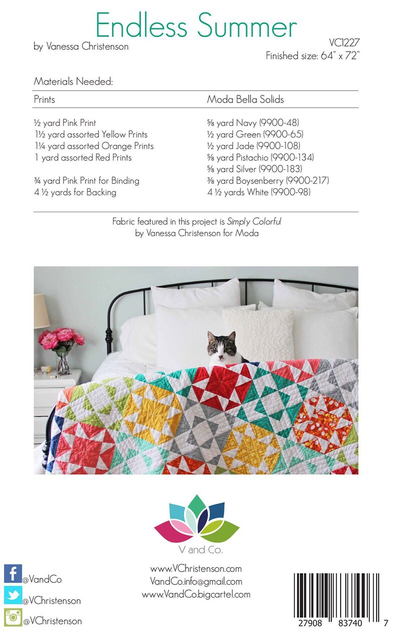Endless Summer Quilt Pattern V and Co Vanessa Christenson Etsy